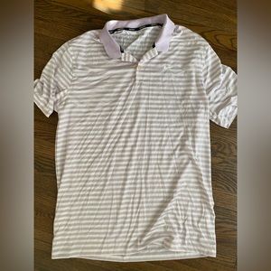 Pink Striped Nike Golf Pollo Shirt, stain on stomach area